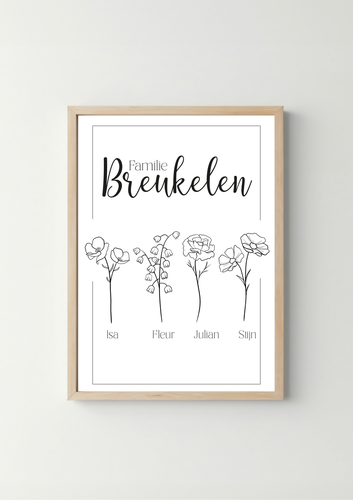 Geboortebloem Gezin Poster