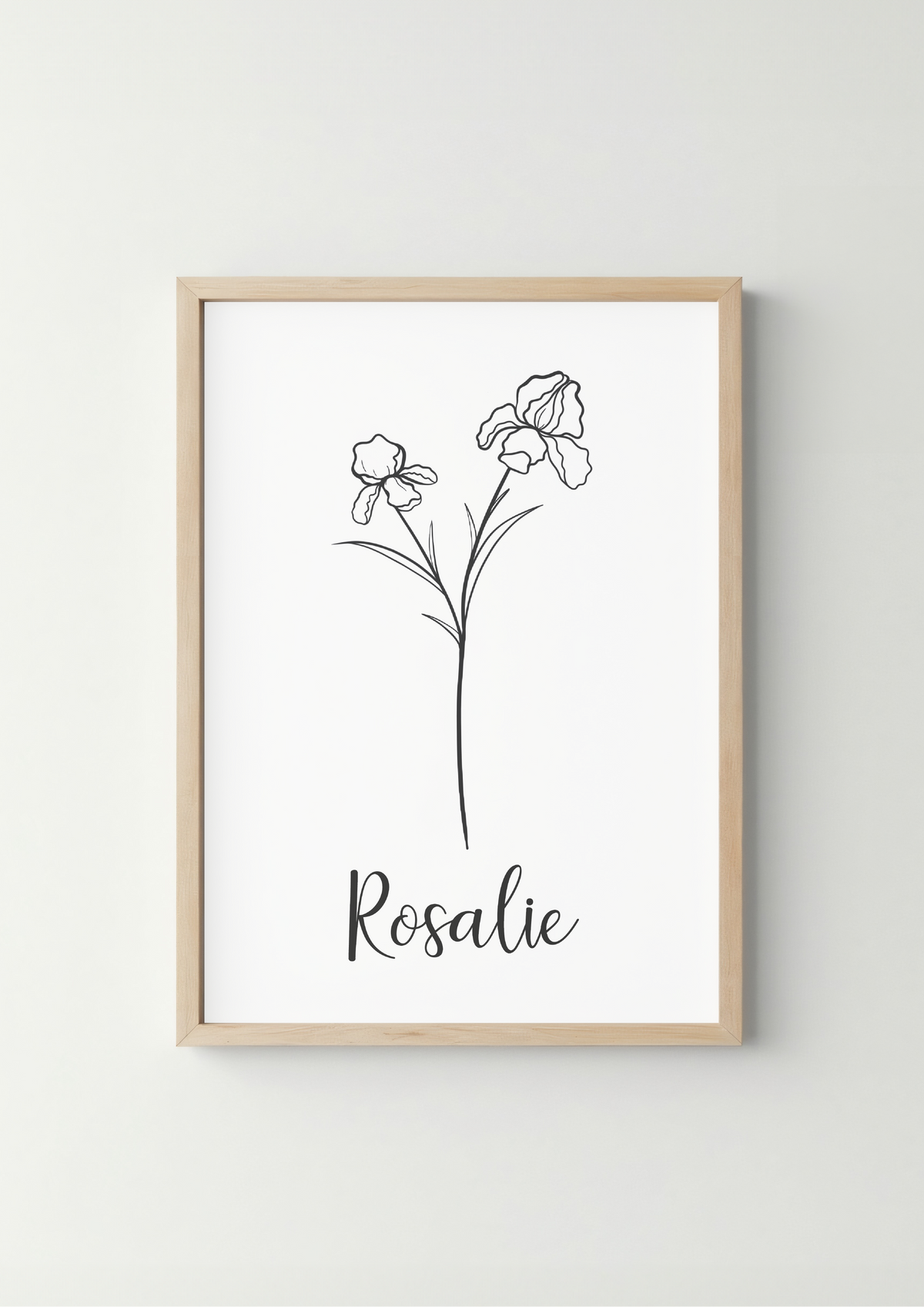 Geboortebloem met Naam Poster