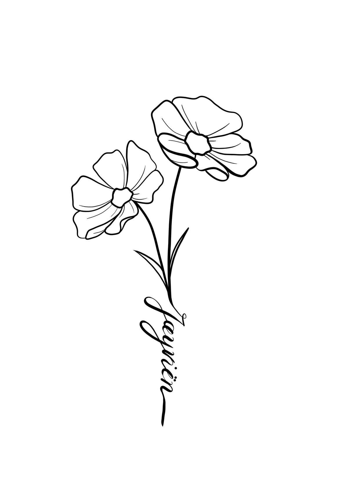 Geboortebloem met Gezicht / Naam